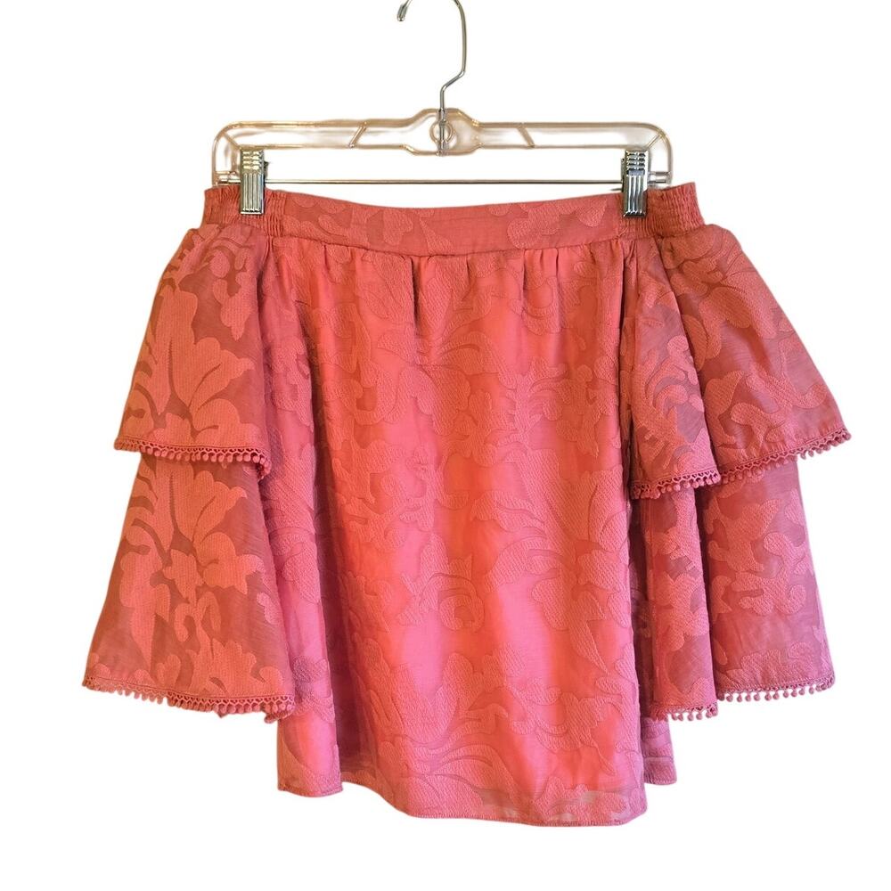 Devlin pink embroidered off shoulder boho blouse size small